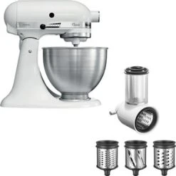 KitchenAid Classic Røremaskine (Hvid) + Grøntsagshakkere