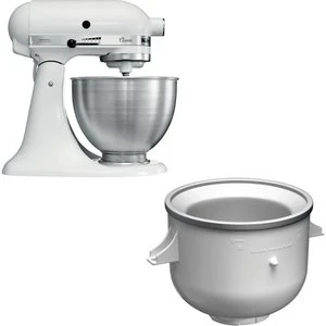 KitchenAid Classic Røremaskine (Hvid) + Skål Til Islavning 3 KitchenAid Classic Røremaskine (Hvid) + Skål Til Islavning